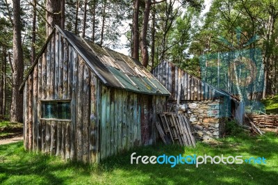 Derelict Shack Near Loch An Eilein Stock Photo