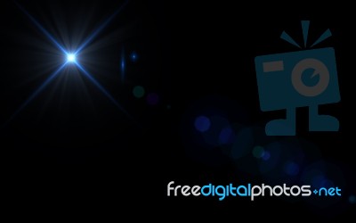 Design Cross Blue Natural Lens Flare. Rays Background Stock Image