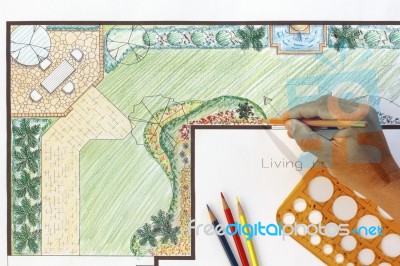 Design Garden Plan Stock Photo