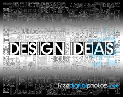 Design Ideas Indicates Graphic Creativity And Concepts Stock Image