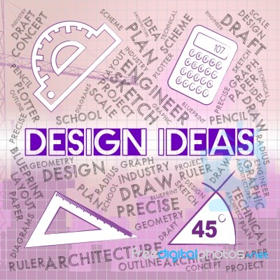 Design Ideas Represents Concepts Designed And Plans Stock Image