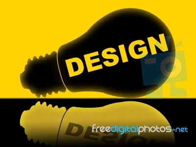 Design Lightbulb Means Designs Creativity And Conception Stock Image