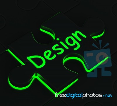 Design Puzzle Shows Conceptual Artwork Stock Image