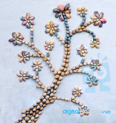 Design Shell Of Tree And Flower Stock Photo