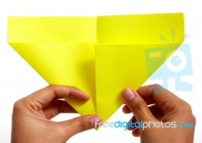 Design With Origami Paper Stock Photo