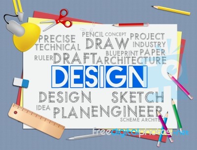 Design Words Mean Development Creativity And Creation Stock Image