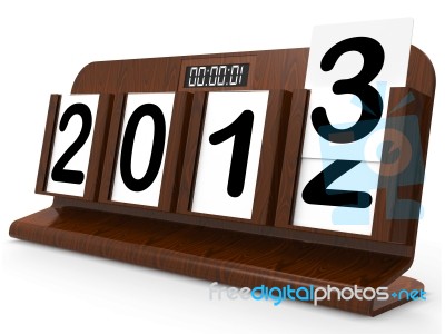 Desk Calendar Represents Year Two Thousand Thirteen Stock Image