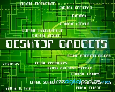 Desktop Gadgets Means Mod Con And Appliances Stock Image