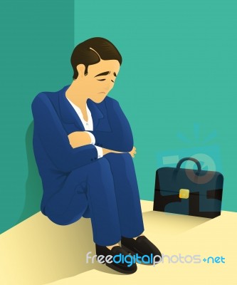 Despondent Businessman Stock Image