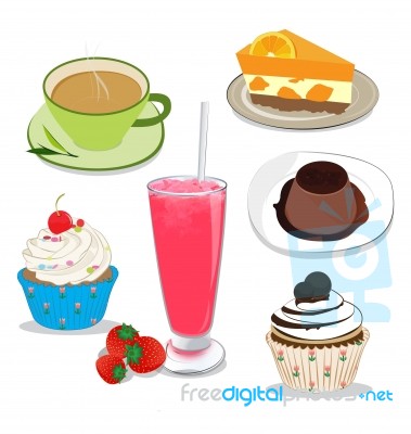 Desserts And Drink Stock Image