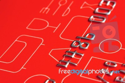 Detail Of Red Credit Card Stock Photo