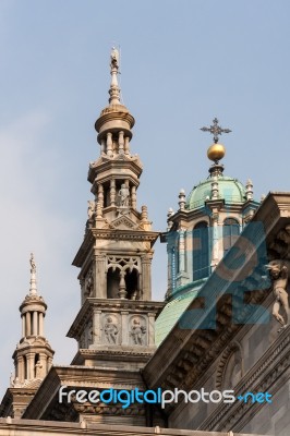 Detail Of The Skyline Of The Duomo In Milan Stock Photo