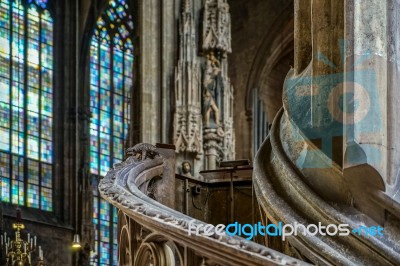 Detail View Of St Stephans Cathedral In Vienna Stock Photo