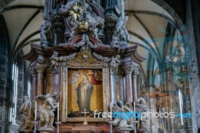 Detail View Of St Stephans Cathedral In Vienna Stock Photo