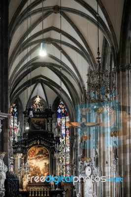 Detail View Of St Stephans Cathedral In Vienna Stock Photo