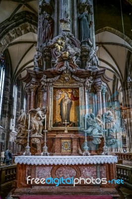 Detail View Of St Stephans Cathedral In Vienna Stock Photo