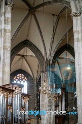 Detail View Of St Stephans Cathedral In Vienna Stock Photo