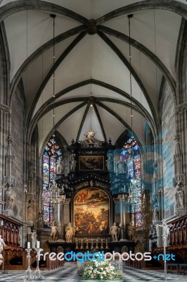 Detail View Of St Stephans Cathedral In Vienna Stock Photo