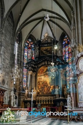 Detail View Of St Stephans Cathedral In Vienna Stock Photo