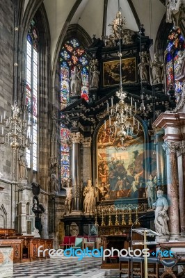 Detail View Of St Stephans Cathedral In Vienna Stock Photo