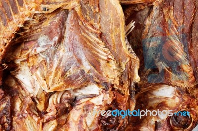 Detailed Of Dried Fish Stock Photo