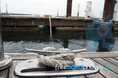 Details On A Deck Of A Yacht Stock Photo