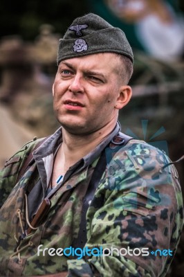 Detling, Kent/uk - August 29 : Soldier At The Military Odyssey I… Stock Photo