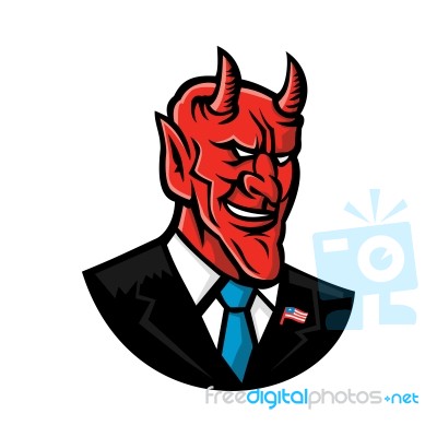 Devil American Businessman Mascot Stock Image