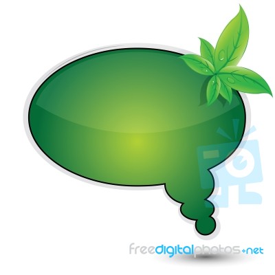 Dialogue Bubble With Leaf Stock Image