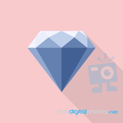 Diamond Icon Flat Style Stock Image