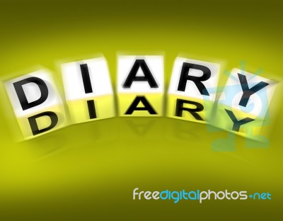 Diary Blocks Displays Journal Blog Or Autobiographical Record Stock Image