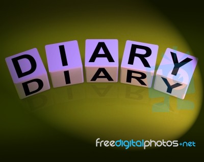 Diary Dice Mean Journal Blog Or Autobiographical Record Stock Image