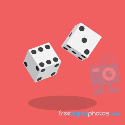 Dice Flat Icon Stock Image