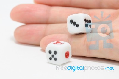 Dice In Hand Stock Photo