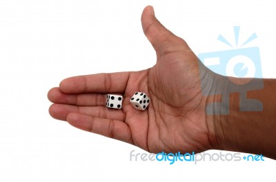 Dice In Hands Stock Photo