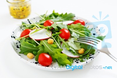 Diet Food With Salad Stock Photo