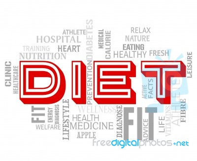 Diet Words Indicates Lose Weight And Dieting Stock Image