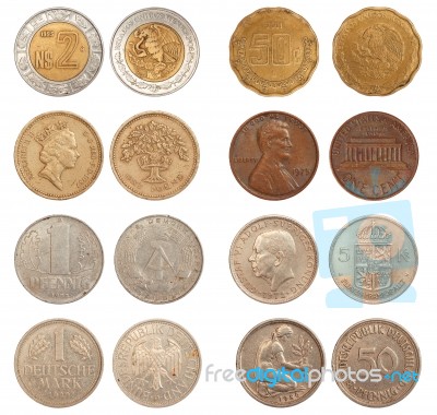 Different Coins Stock Photo