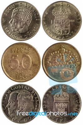 Different Coins Of Sweden Stock Photo