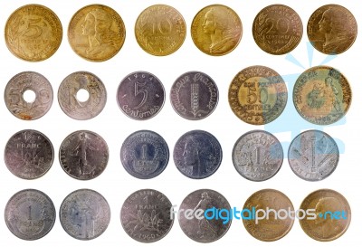 Different Old French Coins Stock Photo