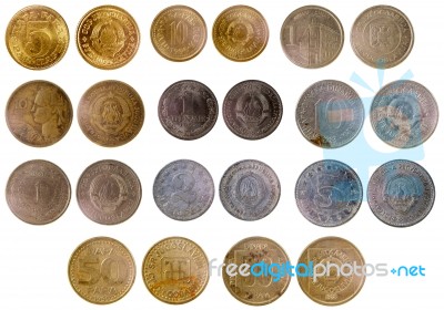 Different Old Yugoslavian Coins Stock Photo