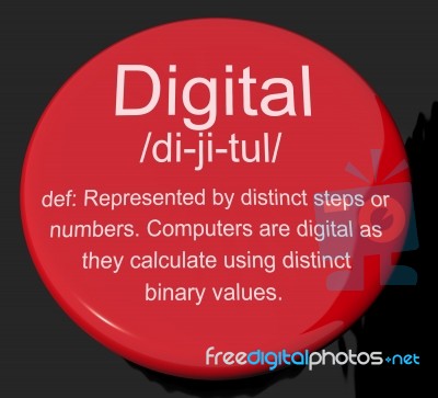 Digital Definition Button Stock Image