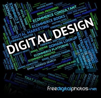 Digital Design Meaning High Tec And Designed Stock Image