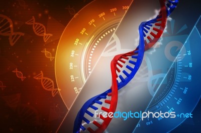 Digital Illustration Dna Structure , 3d Rendering Stock Image