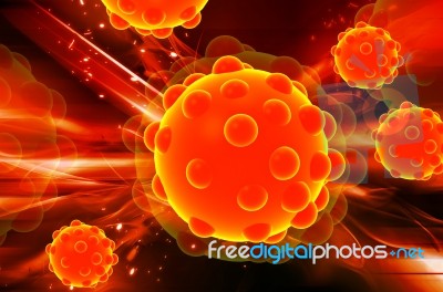 Digital Illustration Of Bacteria In Color Background Stock Image