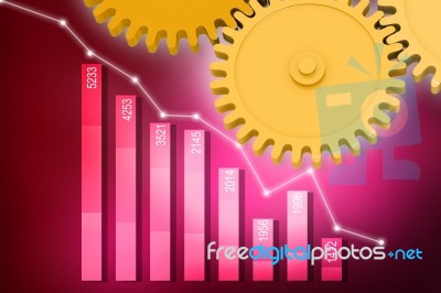 Digital Illustration Of Bar Chart Production Stock Image