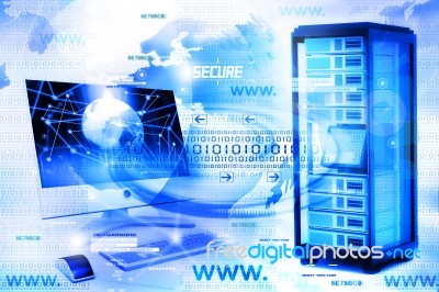 Digital Illustration Of Computer Network Stock Image