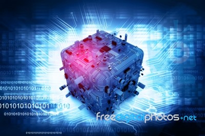 Digital Illustration Of Electronic Circuit Board Stock Image