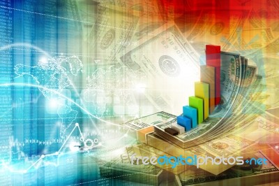 Digital Illustration Of Financial Growth Concept Stock Image