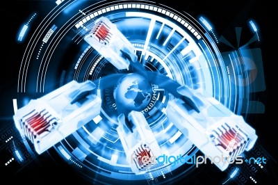 Digital Illustration Of Network Cable Stock Image